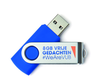 USB stick 8GB blauw &#039;vrije gedachten&#039;