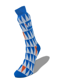 Paar sokken driehoekmotief blauw-wit