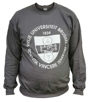 Grijze sweater met VUB Embleem