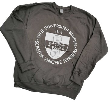 Grijze sweater met VUB Embleem