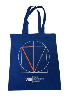 Blauwe VUB PACT totebag voorzijde