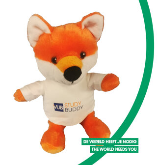 Knuffelvos bovenaanzicht met opschrift study buddy