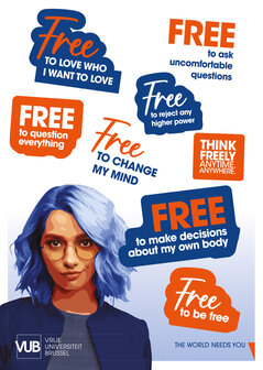 Stickervel FREE TO met verschillende opties