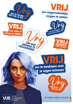 Stickervel VRIJ OM met verschillende opties