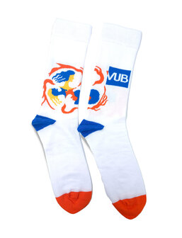 Paar kousen maat 43-46, 3 Braemgezichten wit