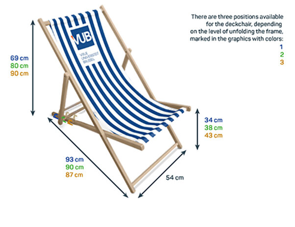 Afmetingen van de VUB strandstoel