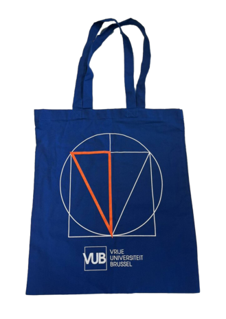 Blauwe VUB PACT totebag voorzijde