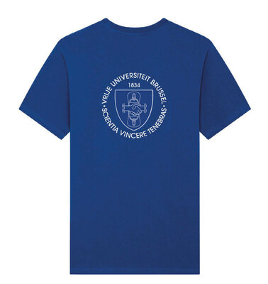 T-shirt, blauw (premiumlijn, VUB wapenschild)