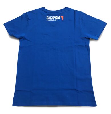 T-shirt, 'Think out of the fox', blauw - collectors item