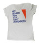 T-shirt wit 'Het denken mag zich nooit onderwerpen'